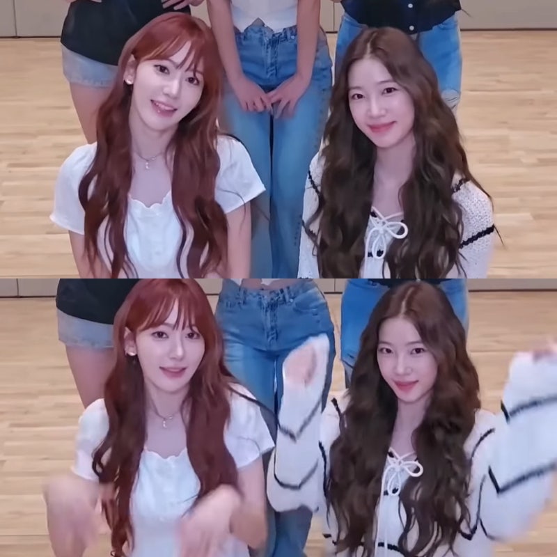 르세라핌 카즈하 사복패션 여름 스트라이프 니트 정보