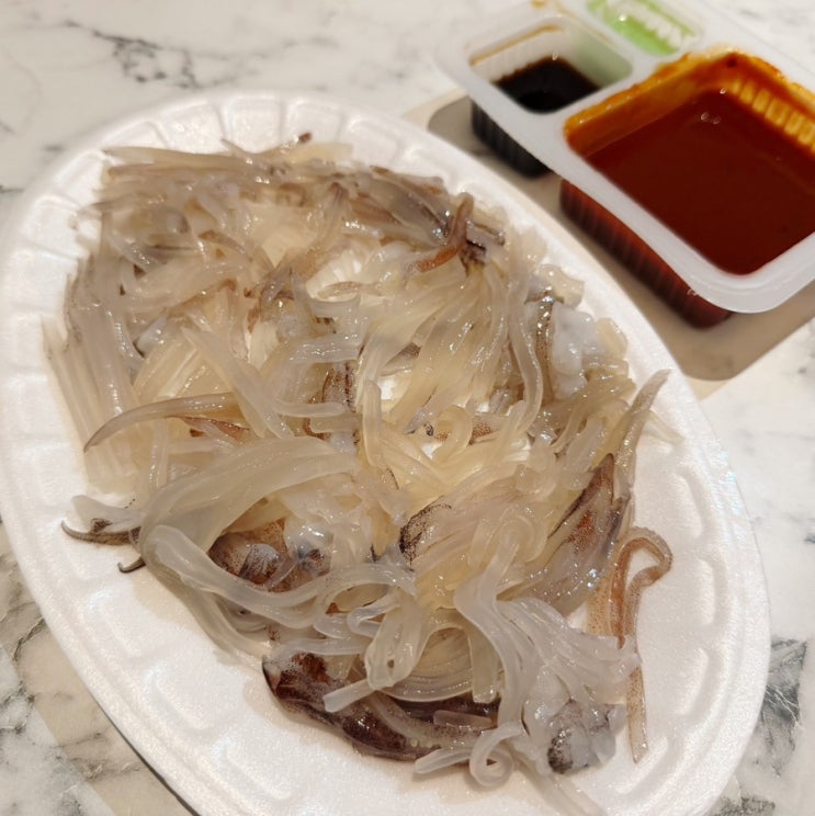 강릉 중앙시장 횟집 파란간판집 가성비 오징어회 포장 내돈내산
