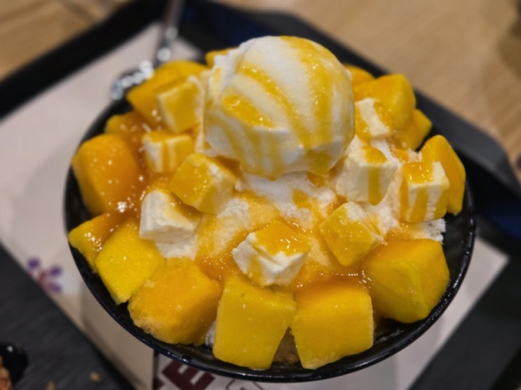  설빙 검단신도시점, 애플망고치즈설빙과 인절미토스트