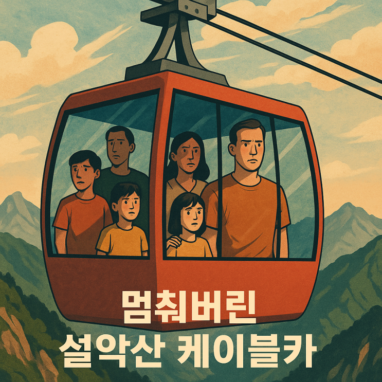 <b>설악산 케이블카 멈춤</b> 사고 - 259명 고립, 4시간 만에 전원... 