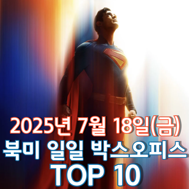  [북미 박스오피스] 일일 TOP 10 - 2025년 7월 18일(금)