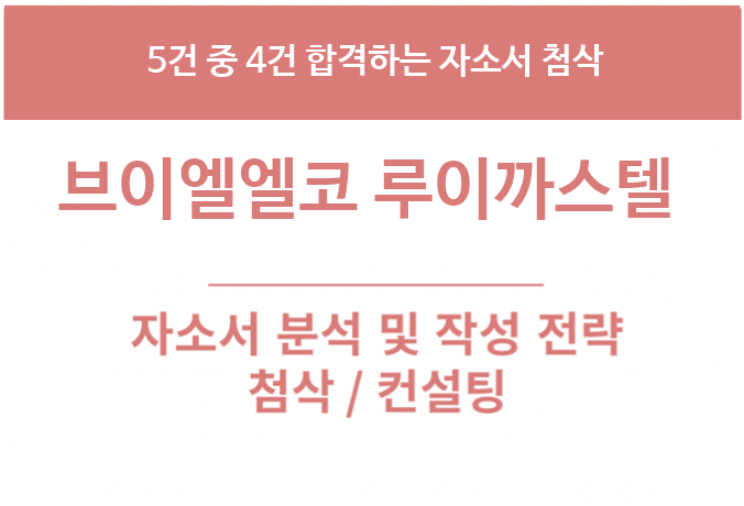 브이엘엔코 루이까스텔 채용, 전문가의 자소서 합격 꿀팁(+인재상)