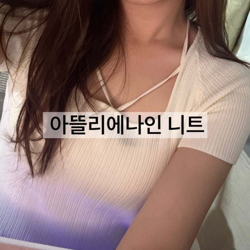 아틀리에 나인 럭스 스퀘어넥 니트 / 키큰여자 스트레이트 체형 | 하객룩 소개팅룩 여름옷 추....