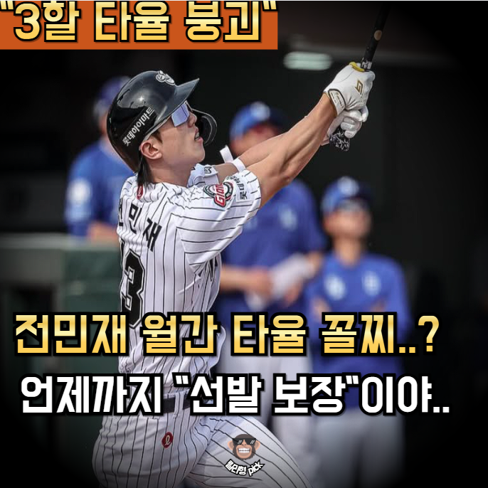 전민재 3할 붕괴, 7월 월간 타율 KBO 최하위... 왜 계속 선발이야?