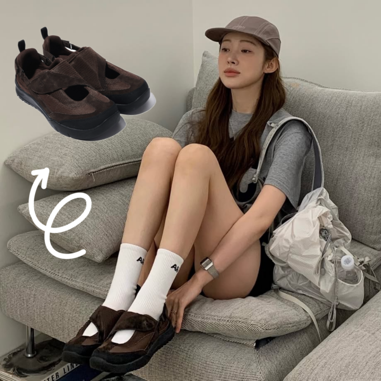  차정원 여성 운동화 브랜드? 메리제인 스니커즈 휠라 멜비스 (양말 코디)
