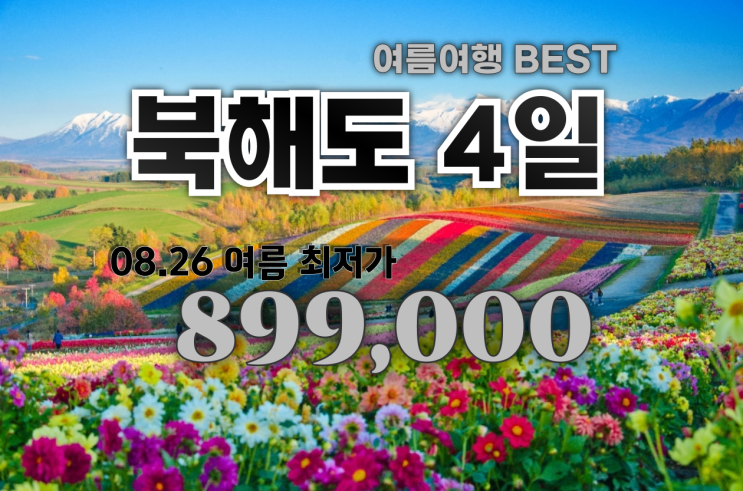  [2025 마지막 여름 찬스] 후라노&비에이+도야 불꽃놀이+3대게 무제한! 홋카이도 899,000원