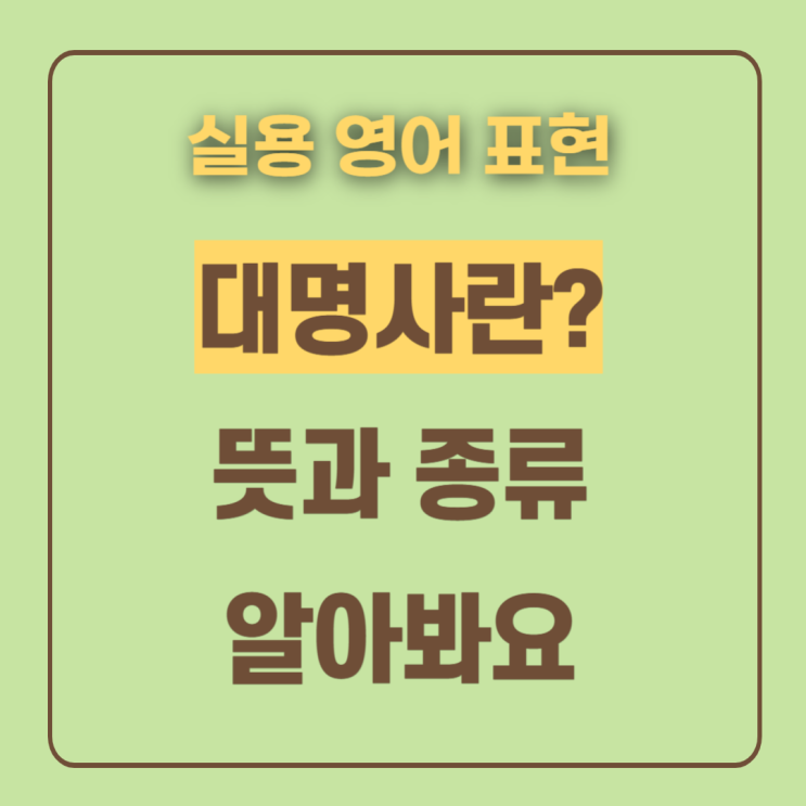  대명사 뜻 종류 중학 영어 기초 문법 (ft, 인칭 대명사 표 )