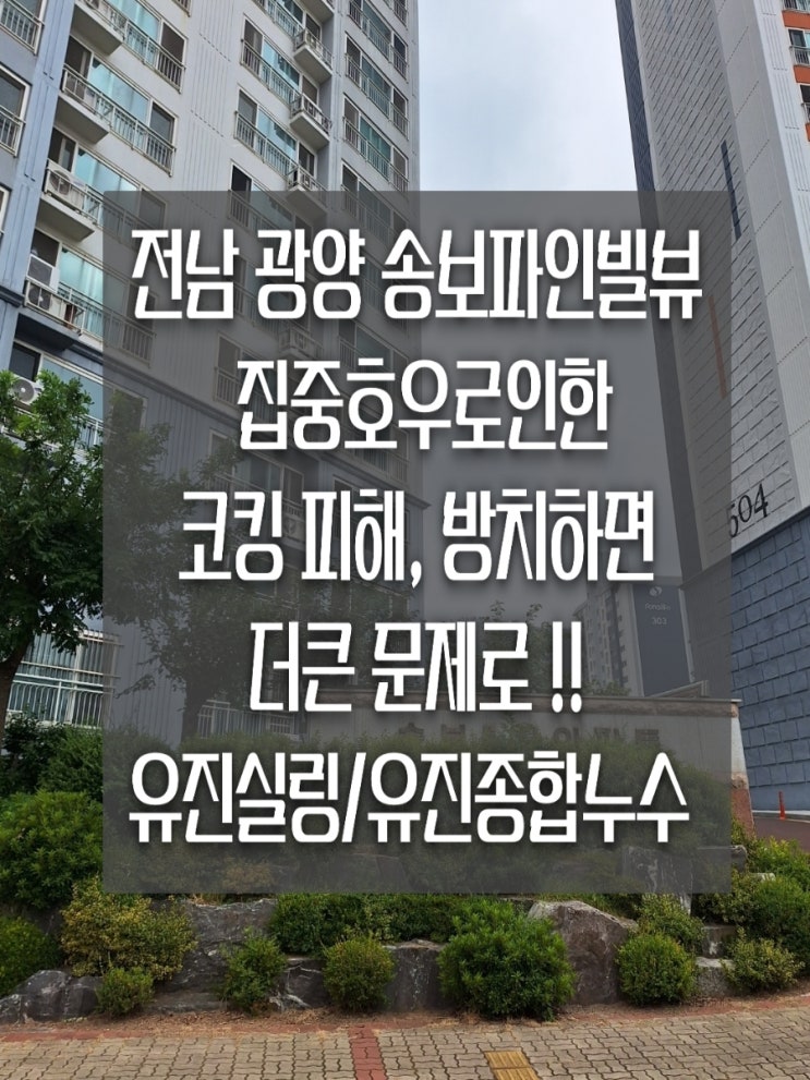 <b>전남</b> 광양 송보파인빌뷰 아파트 <b>집중호우</b>로 인한 코킹 피해... 