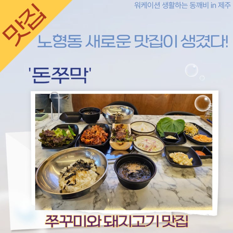  제주시 노형동 맛집 '돈쭈막': 매콤한 쭈꾸미와 든든한 맛갈비 회식 모임장소