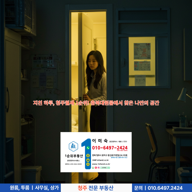  지친 하루, 청주월세 1순위! 충북대원룸에서 찾은 나만의 공간
