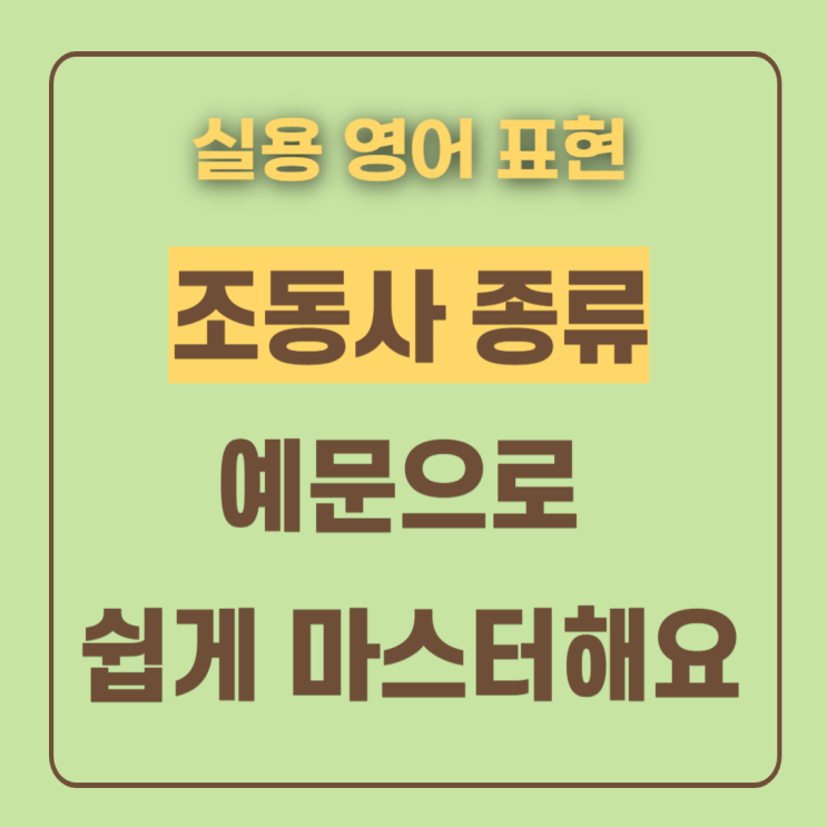  조동사 뜻 종류  have pp까지 한 번에 정리