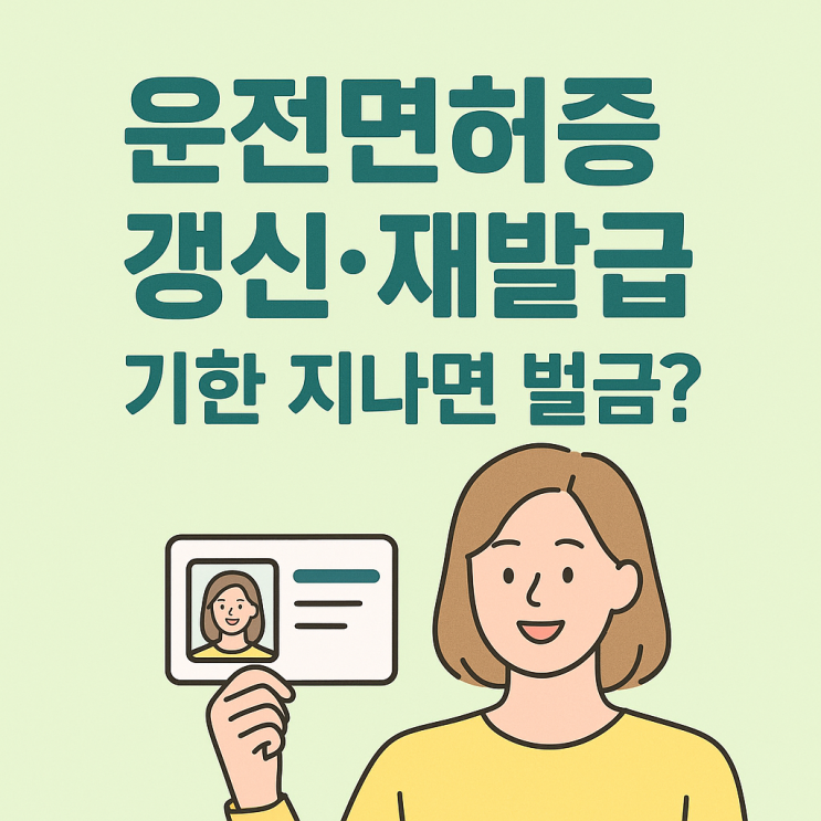  운전면허증 갱신·재발급, 기한 지나면 벌금? 한눈에 확인!