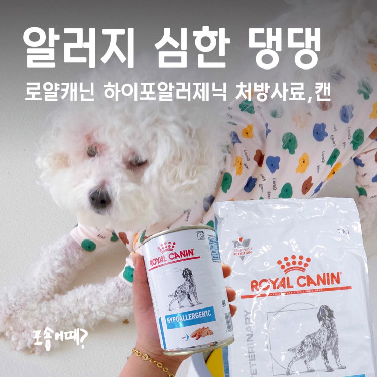  강아지 알러지 동물병원 처방사료, 2달 급여 후기 (로얄캐닌 하이포알러제닉 사료, 캔) 급여방법 보관방법