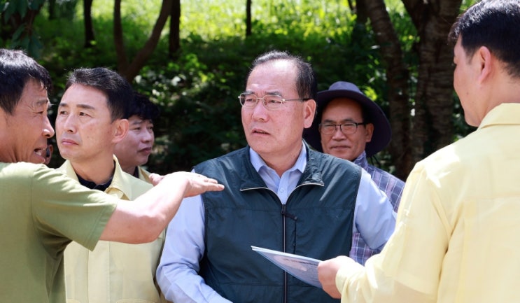 함평 학교면 <b>수해</b>지역 방문, 복구계획 점검