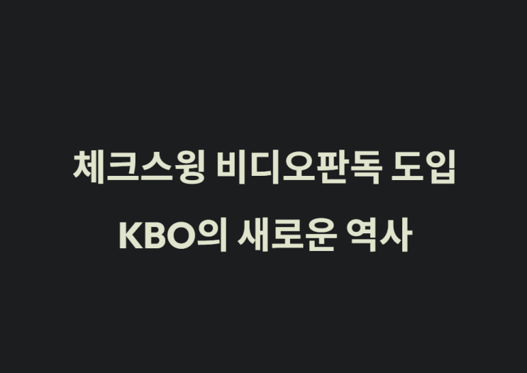 <b>체크스윙 비디오판독</b> 8월 19일부터 전격 도입 감독님들 더는... 