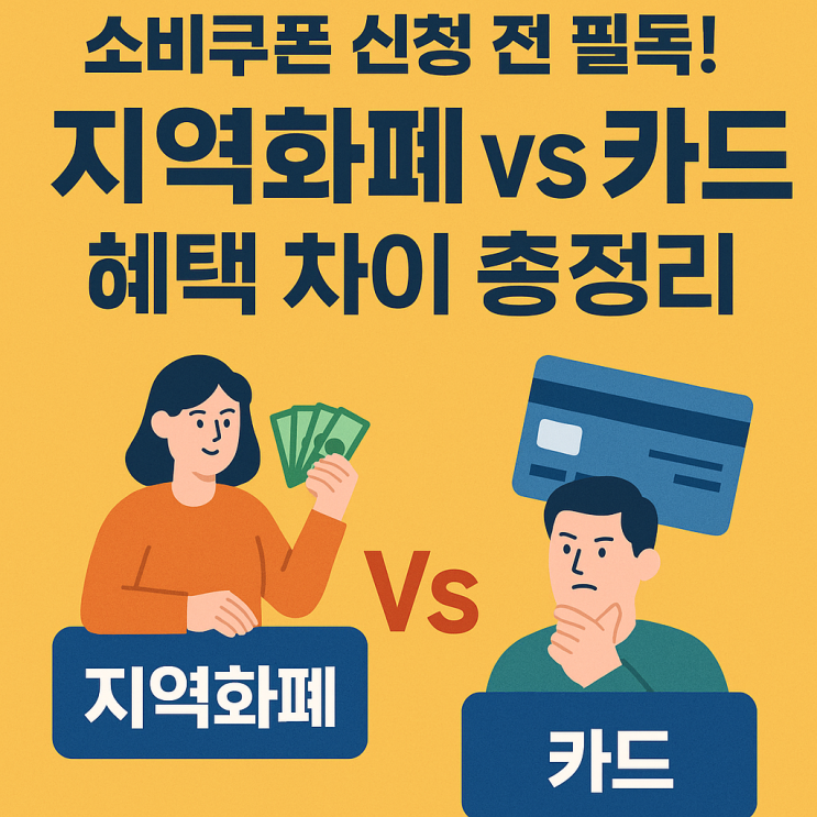  소비쿠폰 지역화폐 vs 카드 혜택 차이 총정리