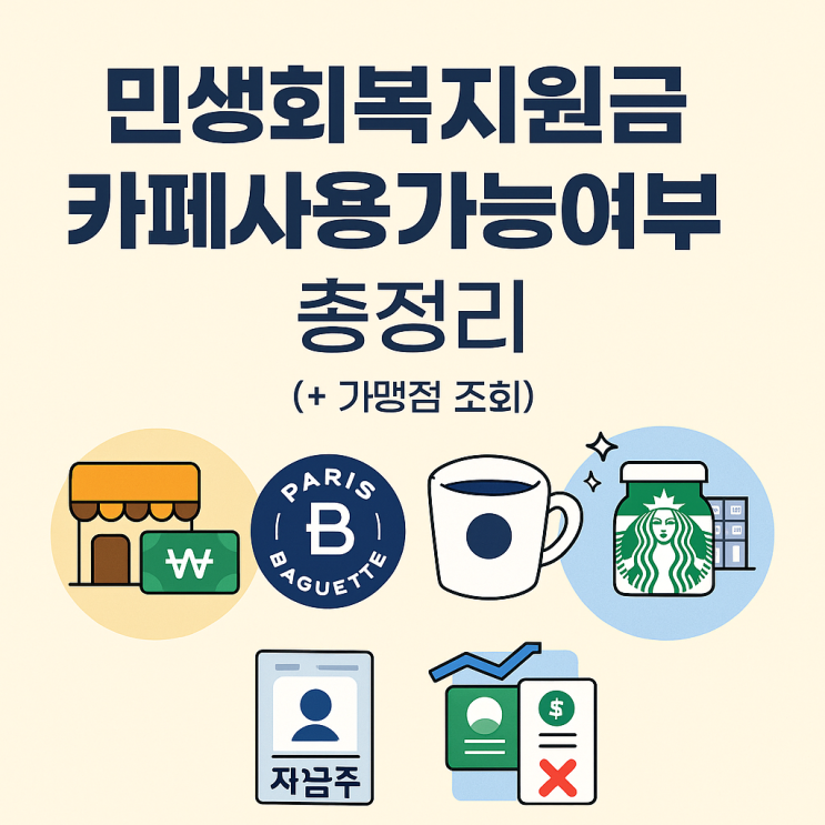  민생회복지원금 카페사용가능여부 (메가, 컴포즈, 빽다방, 투썸, 스타벅스)