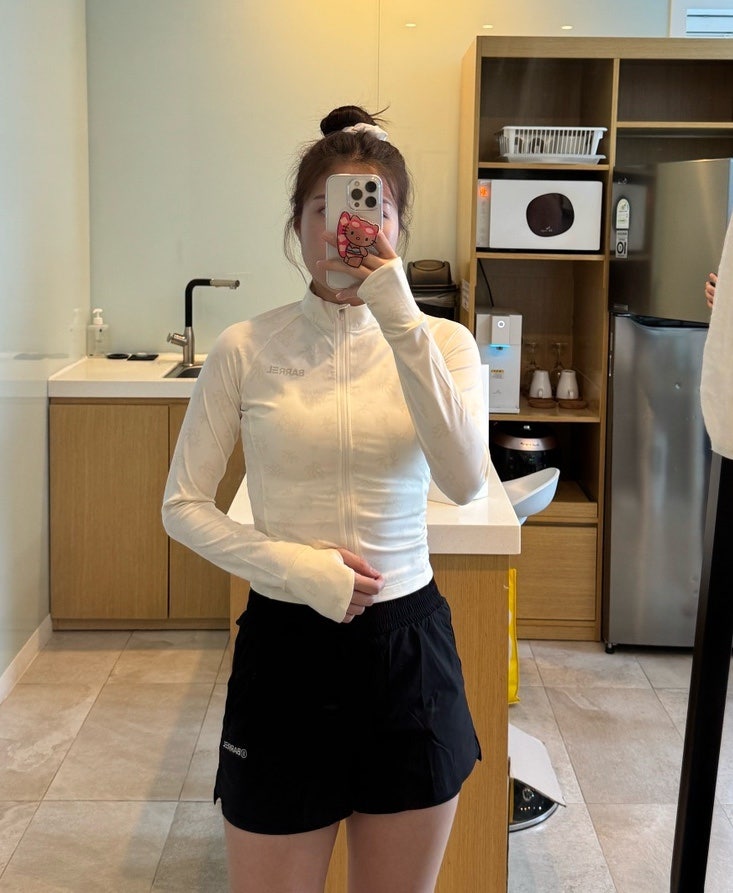 여름 물놀이 준비 수영복세트 배럴 우먼 에센셜 올오버 크롭집업 래쉬가드 3부 레깅스 쇼츠 ....