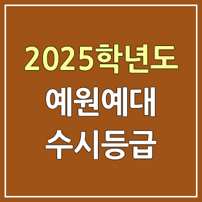 2025 예원예대 수시등급, 예비번호 | 예원예술대학교 커트라인, 입결