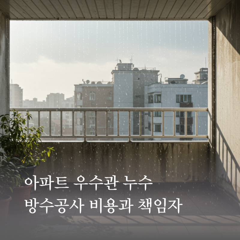 아파트 우수관 누수 방수공사 비용과 책임자