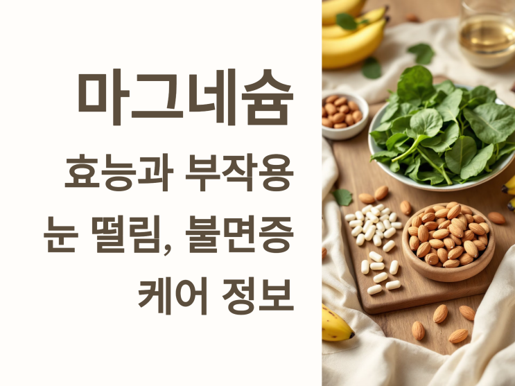  마그네슘 효능과 부작용: 눈 떨림, 불면증 케어 정보