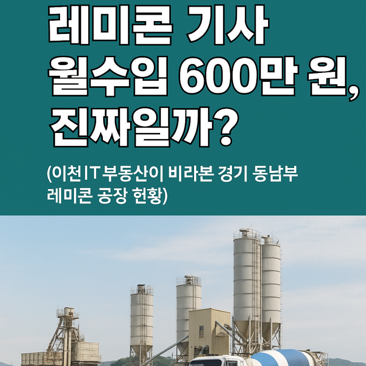   레미콘 기사, 정말 월수입 600만 원일까?_전국레미콘 중개전문