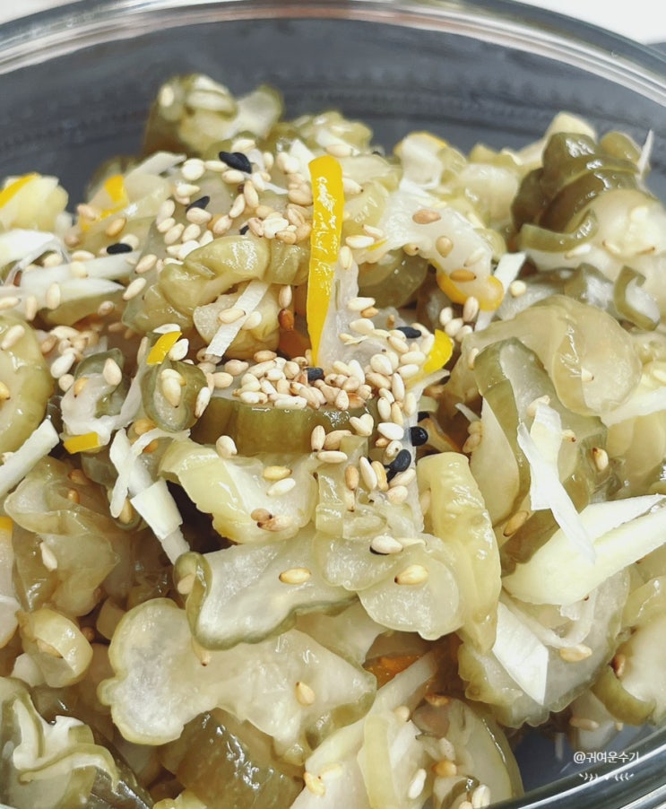 오이장아찌무침 레시피 참외장아찌 간단양념 오이지무침 만드는법 여름 반찬거리 만들기