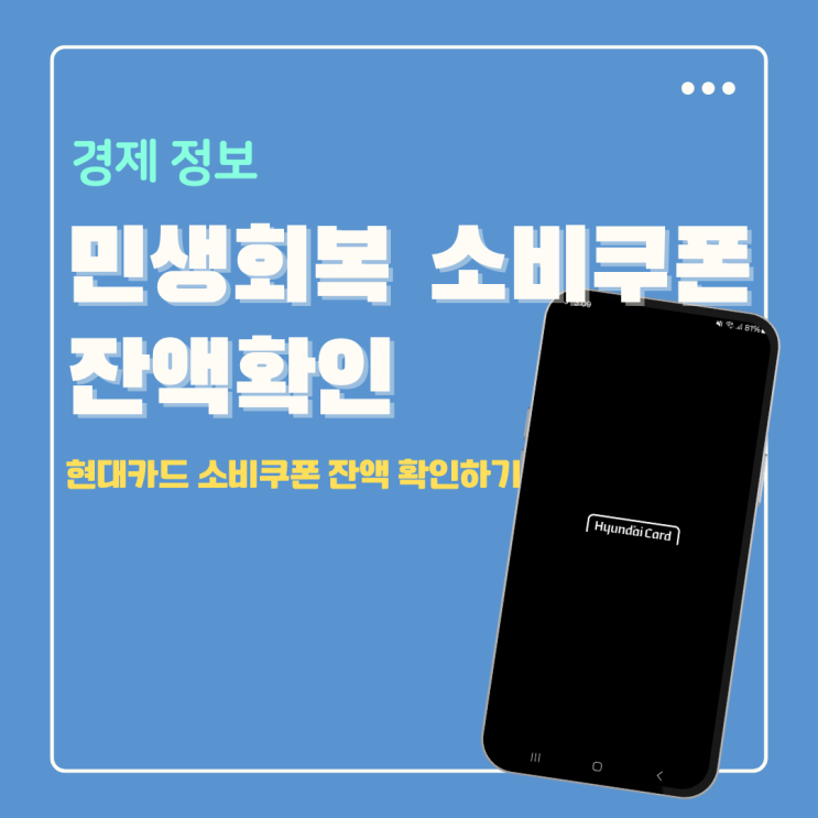 민생회복 소비쿠폰 현대카드 잔액 확인 방법