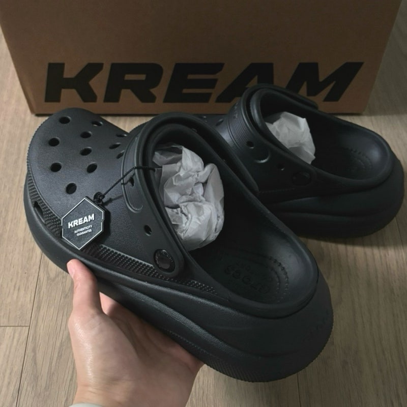 crocs 크록스 | 클래식 크러쉬 클로그 블랙 240 후기, Crocs Classic Crush Clog Black