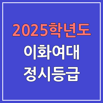 2025 이화여대 정시등급, 예비번호 | 이화여자대학교 커트라인, 입결