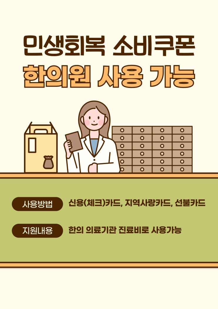  민생회복 지원금, 중계동 한의원에서도 사용할 수 있을까요?