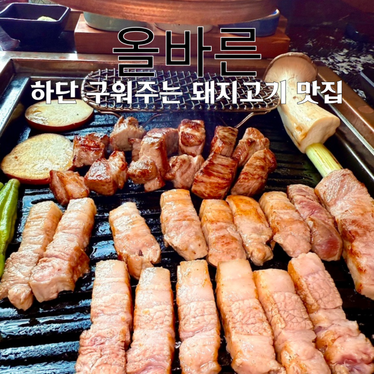  하단 맛집 올바른 : 숙련 그릴러가 직접 구워주는 하단 최고의 돼지고기 고기집 [부산 하단]