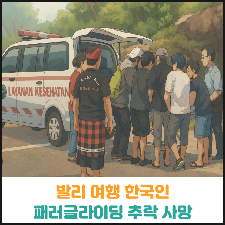  발리 여행 한국인 패러글라이딩 추락 사망