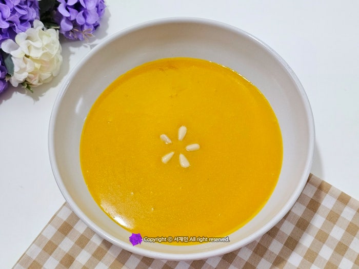 단호박죽 만들기 찹쌀가루 넣은 미니 단호박 보우짱 밤호박죽 레시피♪