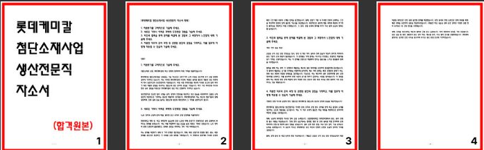  [합격] 롯데케미칼 첨단소재사업 생산전문직 자소서