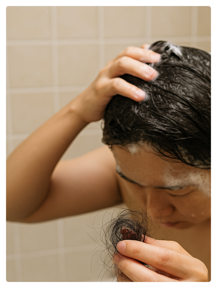  탈모샴푸블랙포레 쓰고 샴푸할때마다 빠지던 머리 모발약 같이 줄었어요