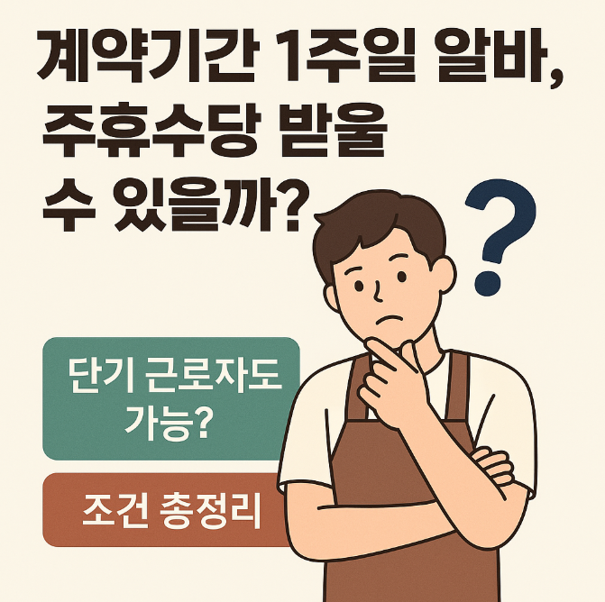  계약기간 1주일 알바, 주휴수당 받을 수 있을까? 단기 근로자도 가능한 조건 총정리
