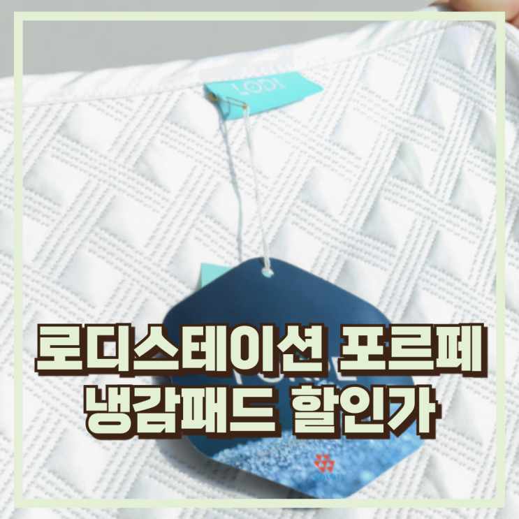  무더운 여름철 시원하게! 로디스테이션 포르페냉감패드 SS 추천, 할인가