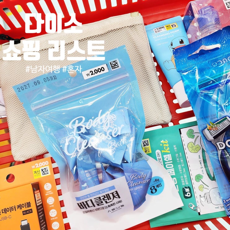  다이소 남자 혼자 여행가면 살만한 쇼핑 리스트 추천_제주애월점