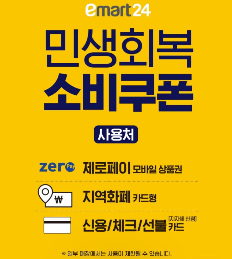  민생회복 소비쿠폰 사용처 이마트24 혜택총정리