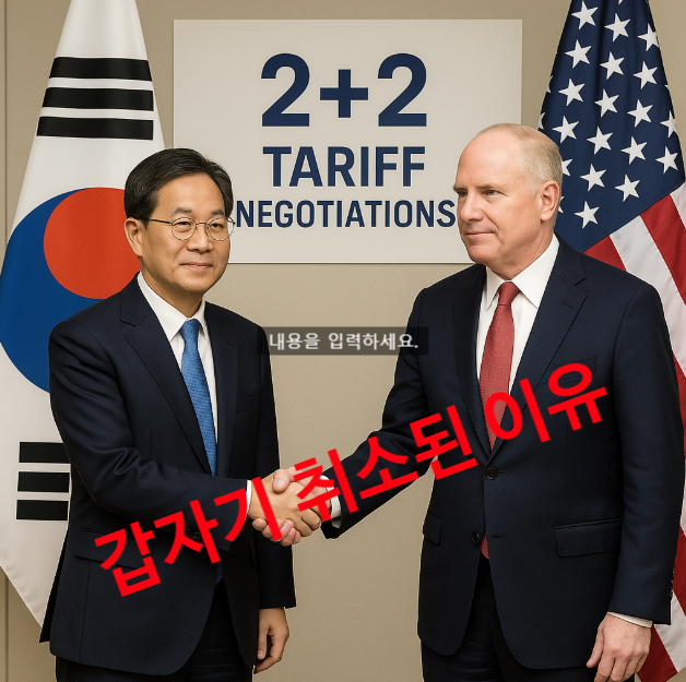 <b>미국</b>과 예정이었던 2+2 <b>관세 협상</b>이 갑자기 취소된 이유?