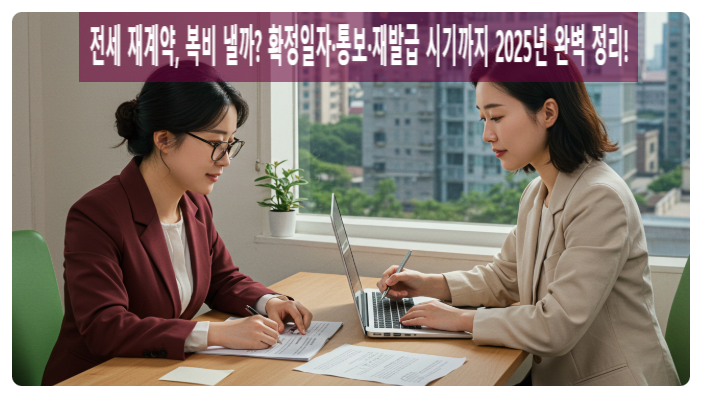  전세 재계약, 복비 낼까? 확정일자·통보·재발급 시기까지 2025년 완벽 정리!