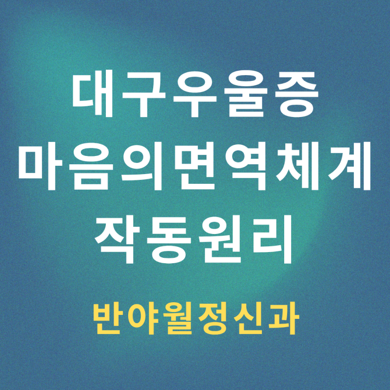 대구 우울증 치료, 약물은 마음의 면역체계에도 영향을 미칩니다.