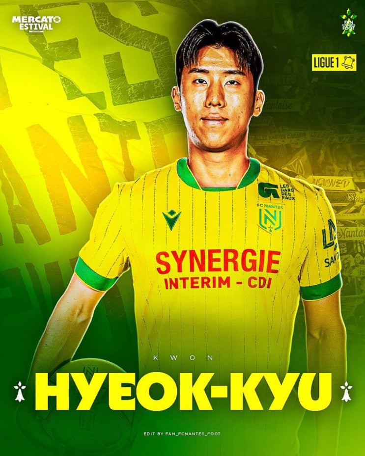 [레퀴프] FC <b>낭트</b>, <b>권혁규</b> 영입... 합의... 완전 <b>이적</b> 옵션 포함