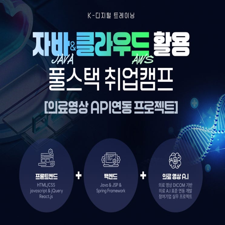  자바 & 클라우드 활용 풀스택(의료영상 API연동 프로젝트 개발자 국비지원 취업 교육