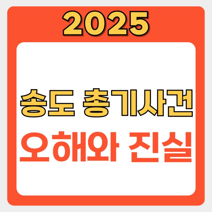 인천 송도 총기 사건, 총기난사 아냐! 진실 공개