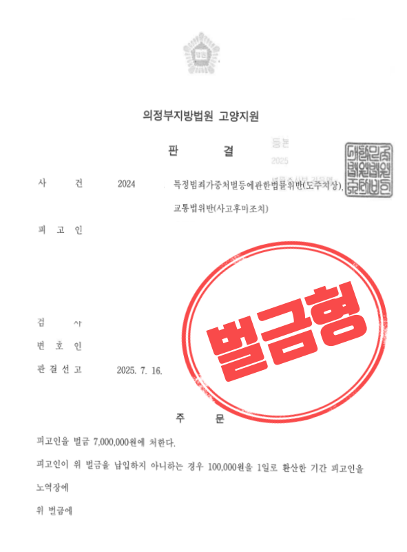  음주재범 + 도주치상 + 사고후미조치, 징역형 없이 마무리된 성공사례