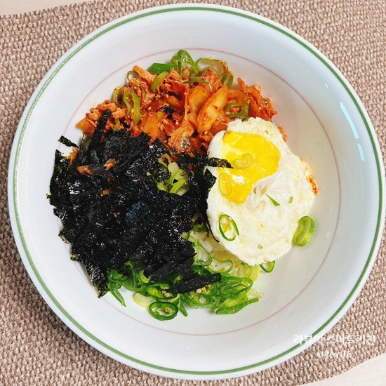 전자레인지 계란후라이 전자렌지 김치참치덮밥 참치김치덮밥 레시피