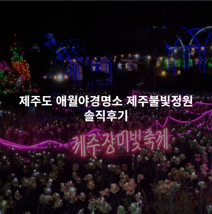  제주도가볼만한곳 찾는다면? 애월야경명소 제주불빛정원 솔직후기