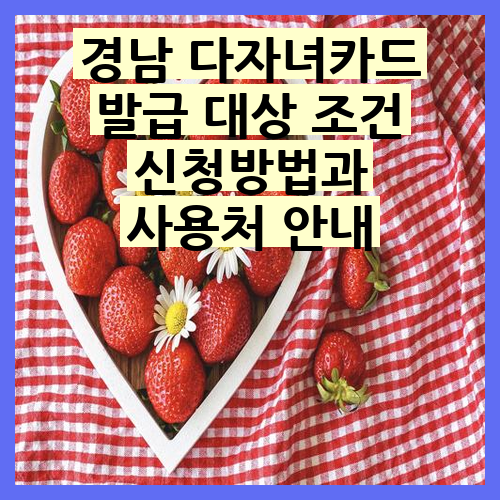 경남 다자녀카드 발급 대상 조건 신청방법과 사용처 완벽 가이드